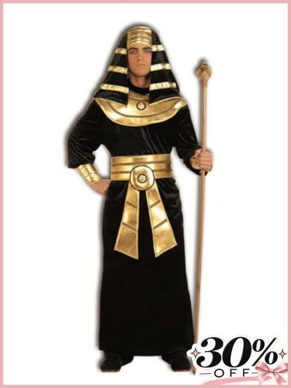Egyptian Pharaoh Costume Adult Large Robe Headpiece Belt Cosplay